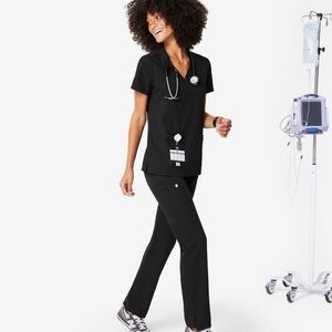 Figs Casma Black Top and Livingston Pant